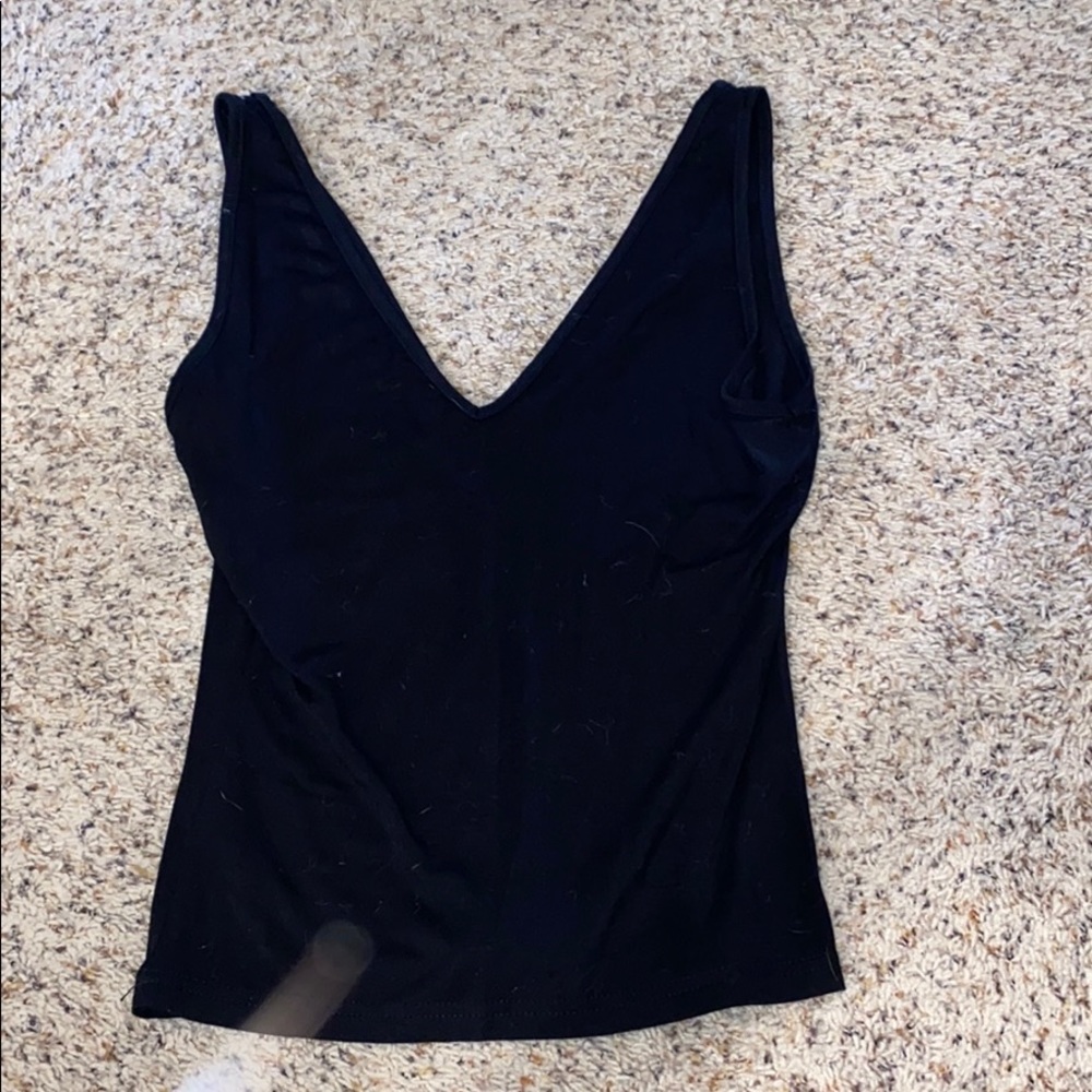 Black V-Neck Tank Top